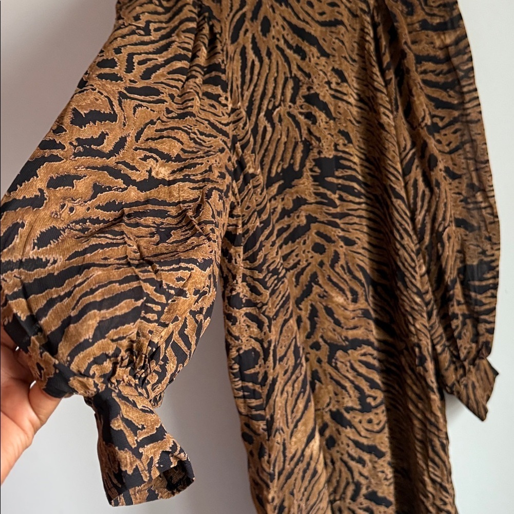 GANNI PRINTED GEORGETTE DRESS TIGER - Picture 7 of 15